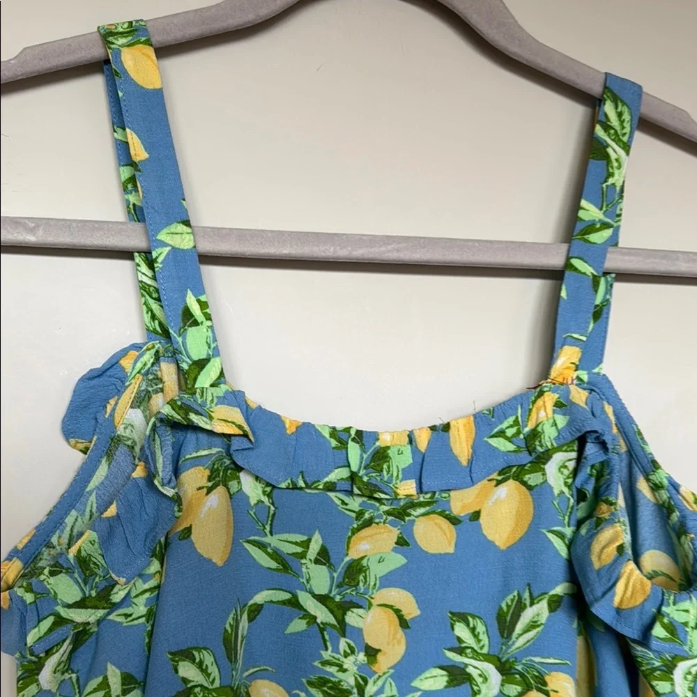 LOFT Blue Lemon Print Women's Top - Picture 8 of 13